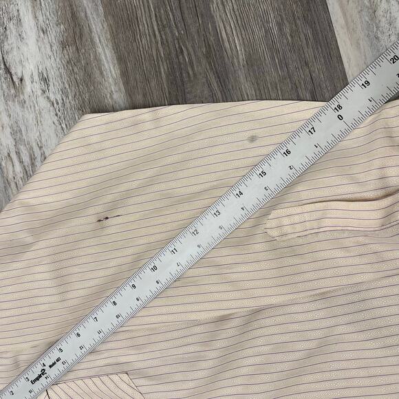 Vintage 70s 80s Wrangler Striped Mens 17.5-36 Long Tail Pearl Snap Western Shirt - Picture 10 of 11